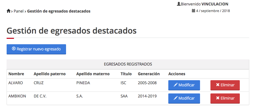Imagen de gestión de egresados.