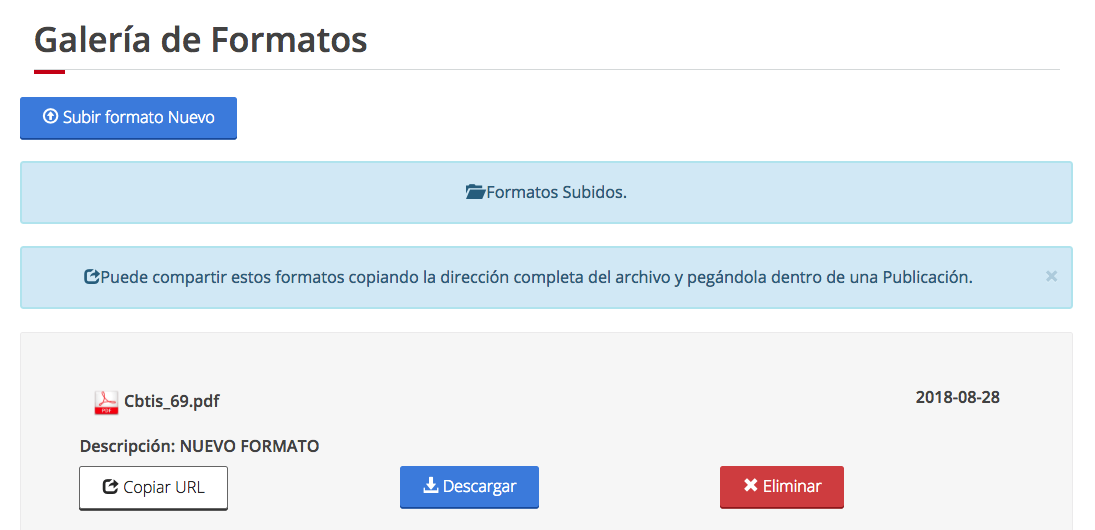 Imagen de formatos mostrados en galería.