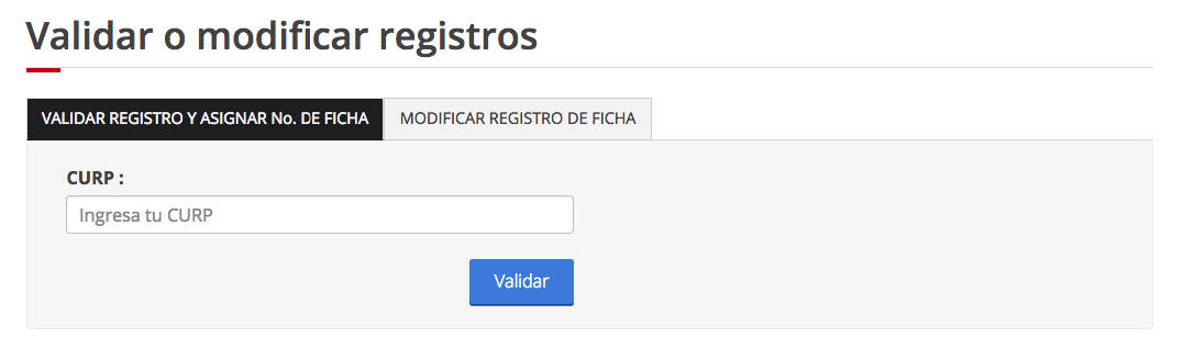 Imagen de validación y modificar registro del aspirante.