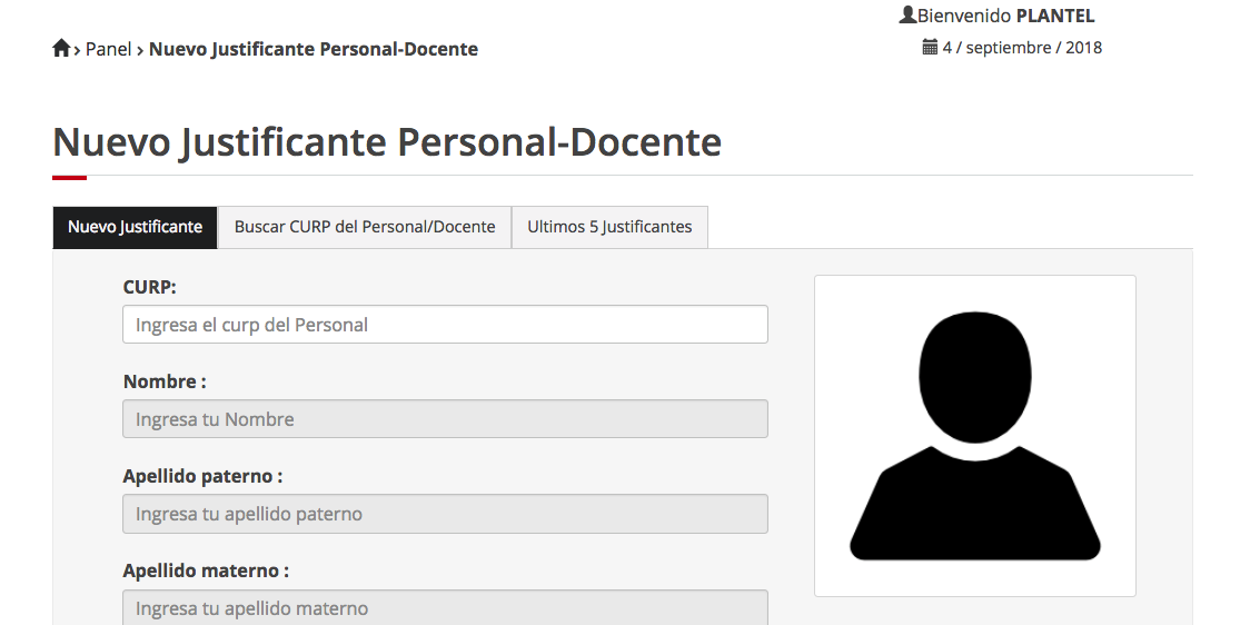 Imagen de registro de nuevo justificante.