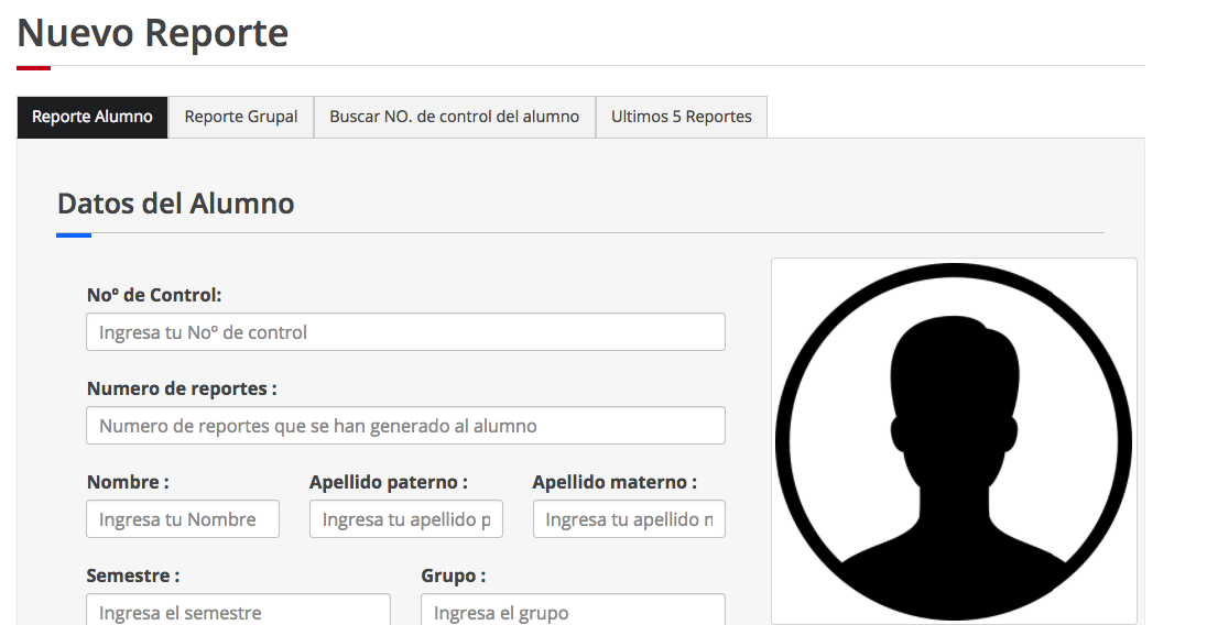 Imagen de nuevo reporte para alumnos