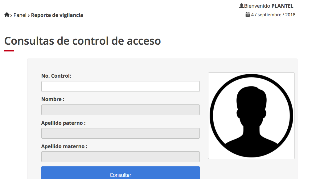 Imagen de consulta de control de acceso